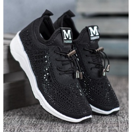 SUPER COOL Scarpe allacciate con cristalli nero 2