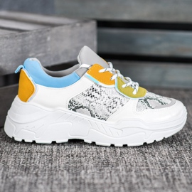 SHELOVET Scarpe da ginnastica alla moda bianca multicolore 2