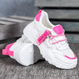 SHELOVET Sneakers sportive alla moda bianco rosa 1