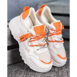 SHELOVET Sneakers sportive alla moda beige arancia 2