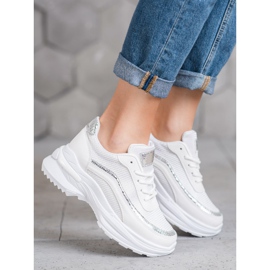SHELOVET Scarpe sportive alla moda bianca giallo 2