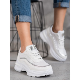 SHELOVET Scarpe sportive alla moda bianca giallo 1
