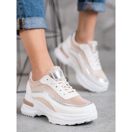 SHELOVET Scarpe sportive alla moda bianco marrone 1