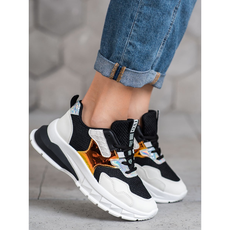 SHELOVET Sneakers Con Rete bianco nero 1