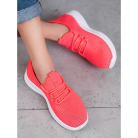 SHELOVET Comode scarpe in tessuto rosa 1