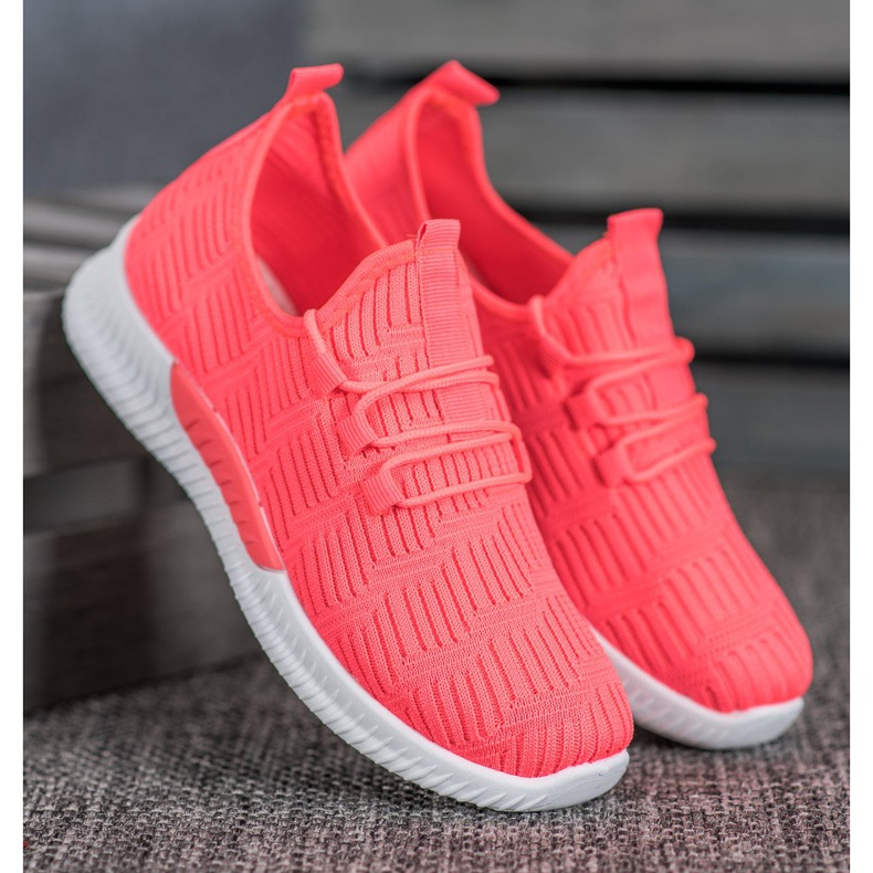 SHELOVET Comode scarpe in tessuto rosa 2