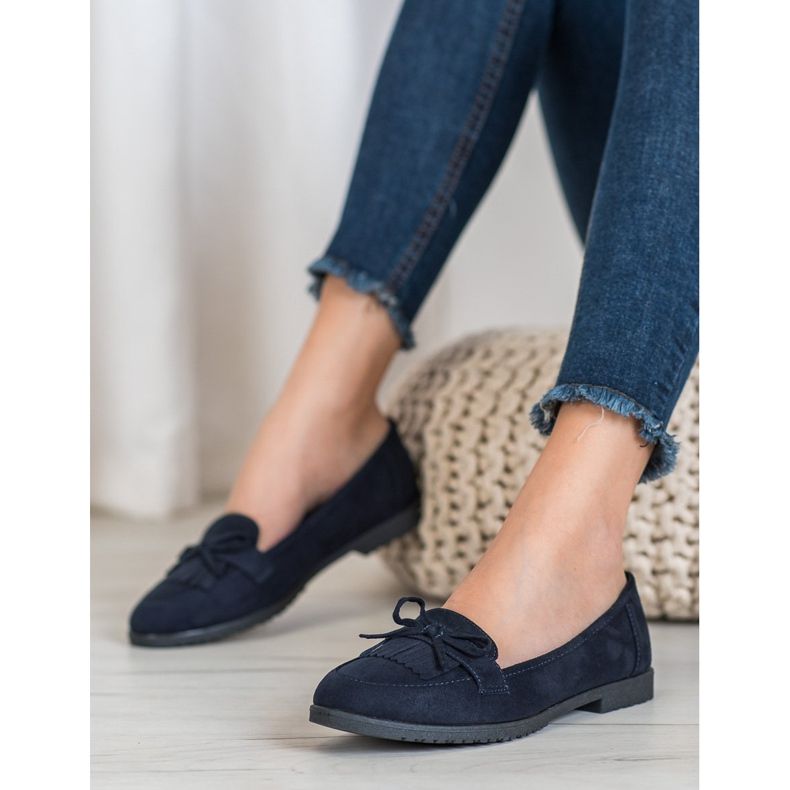 Miss Laura Mocassini Con Fiocco blu navy blu 1