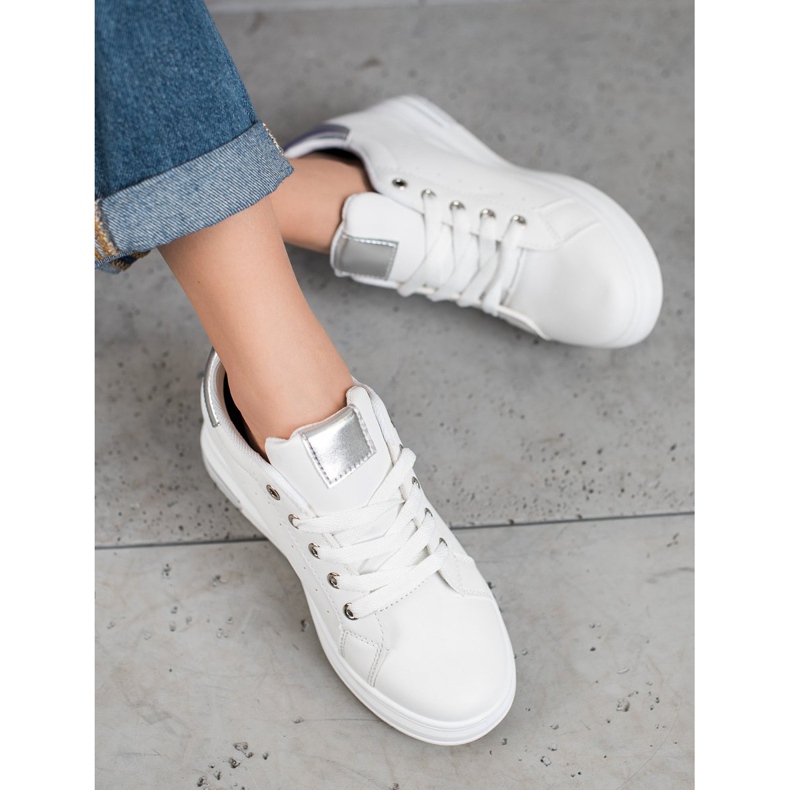 SHELOVET Sneakers Con Zeppa Nascosta bianca 2