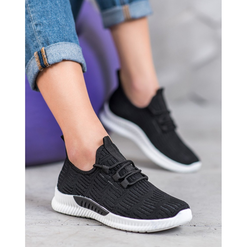 SHELOVET Comode scarpe in tessuto nero 1