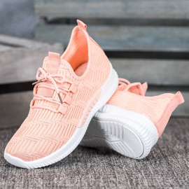 SHELOVET Comode scarpe in tessuto arancia 1