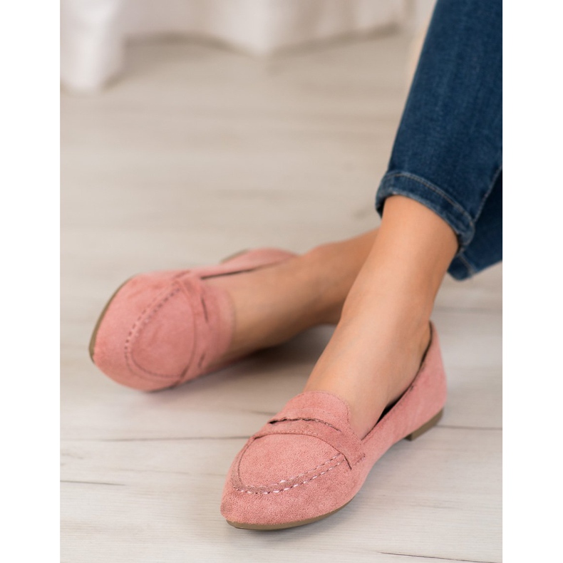 Best Shoes Mocassini Scamosciati In Spitz rosa 2
