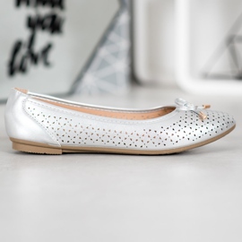 SHELOVET Ballerina Traforata Con Ecopelle grigio 1