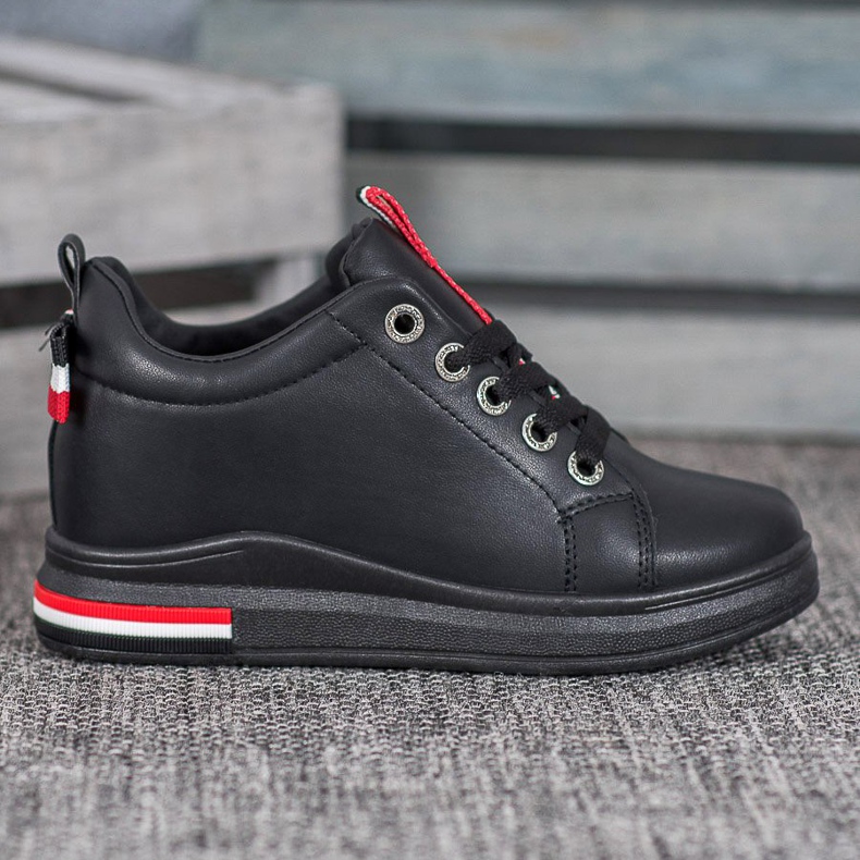 Weide Sneakers Con Zeppa Nascosta nero rosso 1