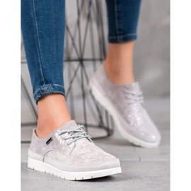 Filippo Scarpe brogue in pelle sulla piattaforma grigio 1