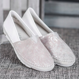 Filippo Scarpe Slip-On in pelle rosa grigio 1