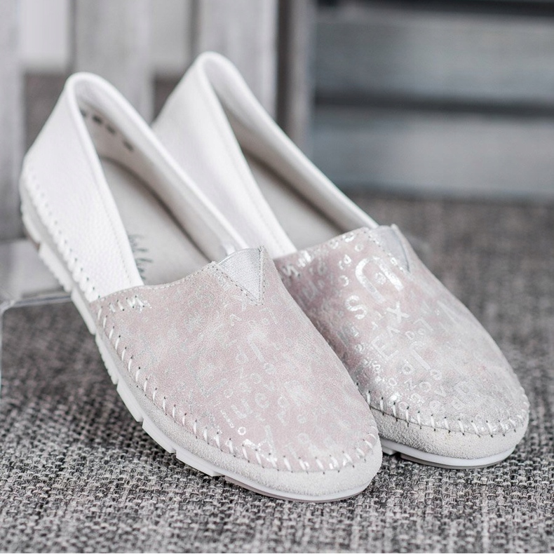 Filippo Scarpe Slip-On in pelle rosa grigio 1
