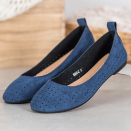 SHELOVET Ballerine traforate blu 1