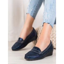 Comer Mocassini eleganti sulla piattaforma blu navy blu 1
