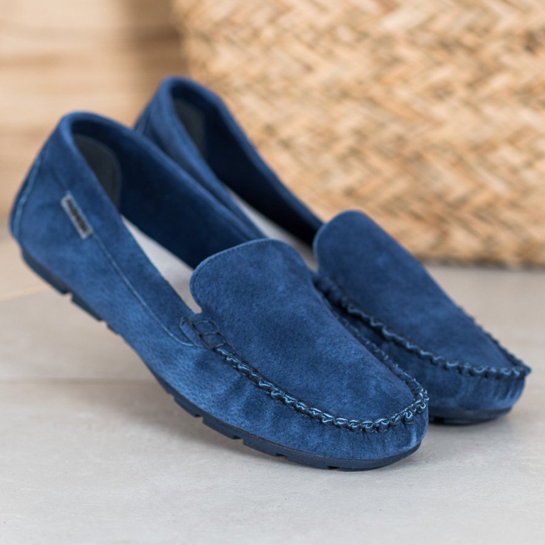 Vinceza Mocassini classici in pelle blu 1