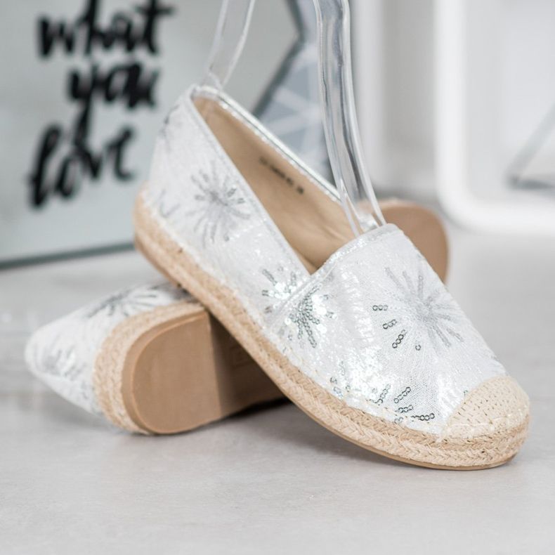 Best Shoes Espadrillas con paillettes grigio 1