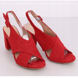 Sandali rossi con tacco alto F1827 Red rosso 1