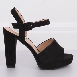 Sandali neri con tacco alto 9R16 Black nero 1
