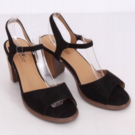 Sandali neri con tacco alto 660-6 Nero 1