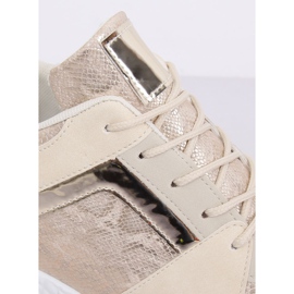 Sneakers con zeppa beige YL-33 Beige 2