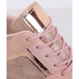 Sneakers con zeppa rosa YL-33 Champagne 1