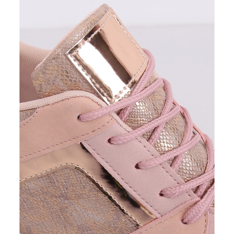 Sneakers con zeppa rosa YL-33 Champagne 1