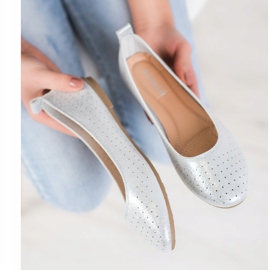 SHELOVET Ballerine traforate argento 1