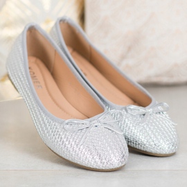 SHELOVET Ballerine intrecciate in argento 2