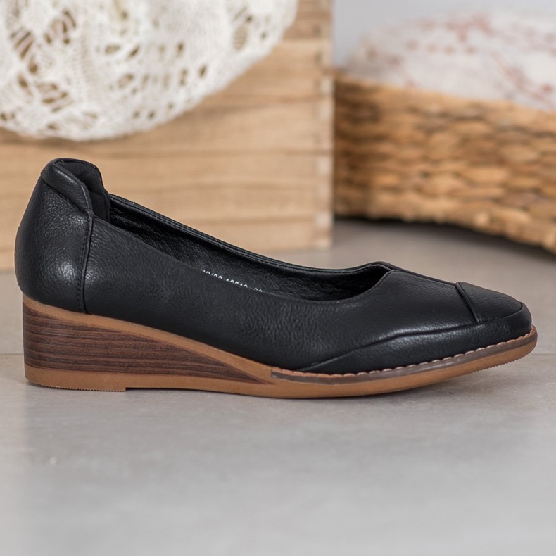 Vinceza Décolleté casual con zeppa nero 1