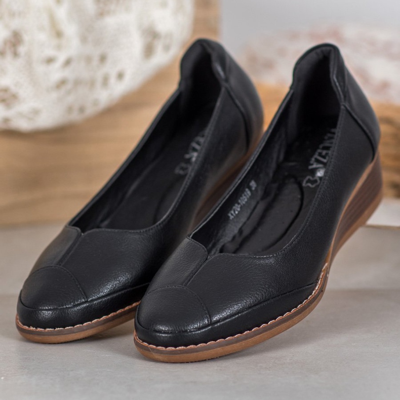 Vinceza Décolleté casual con zeppa nero 2