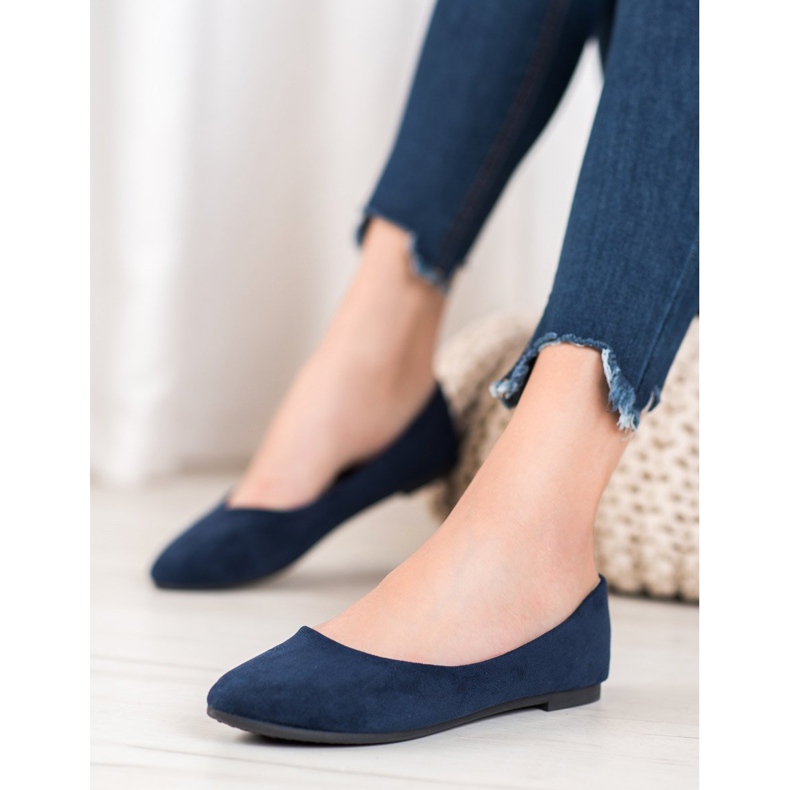 Ballerine classiche VINCEZA in camoscio blu 2