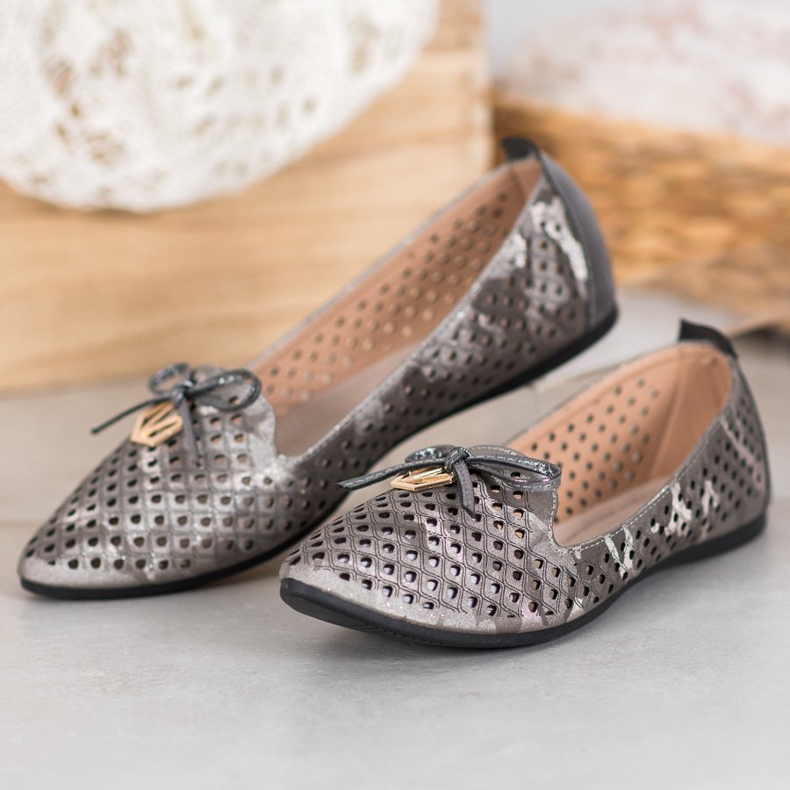Ballerina Openwork In Spitz VINCEZA grigio 1