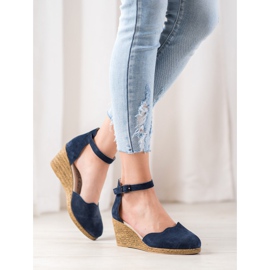 Filippo Scarpe con zeppa in pelle blu navy blu 1