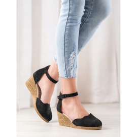 Filippo Scarpe con zeppa in pelle nero 1