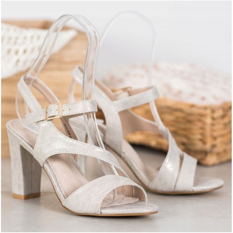 Goodin Sandali Alla Moda Con Glitter grigio d'oro 1