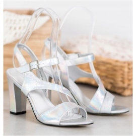 Goodin Sandali Alla Moda Con Glitter d'argento grigio 1