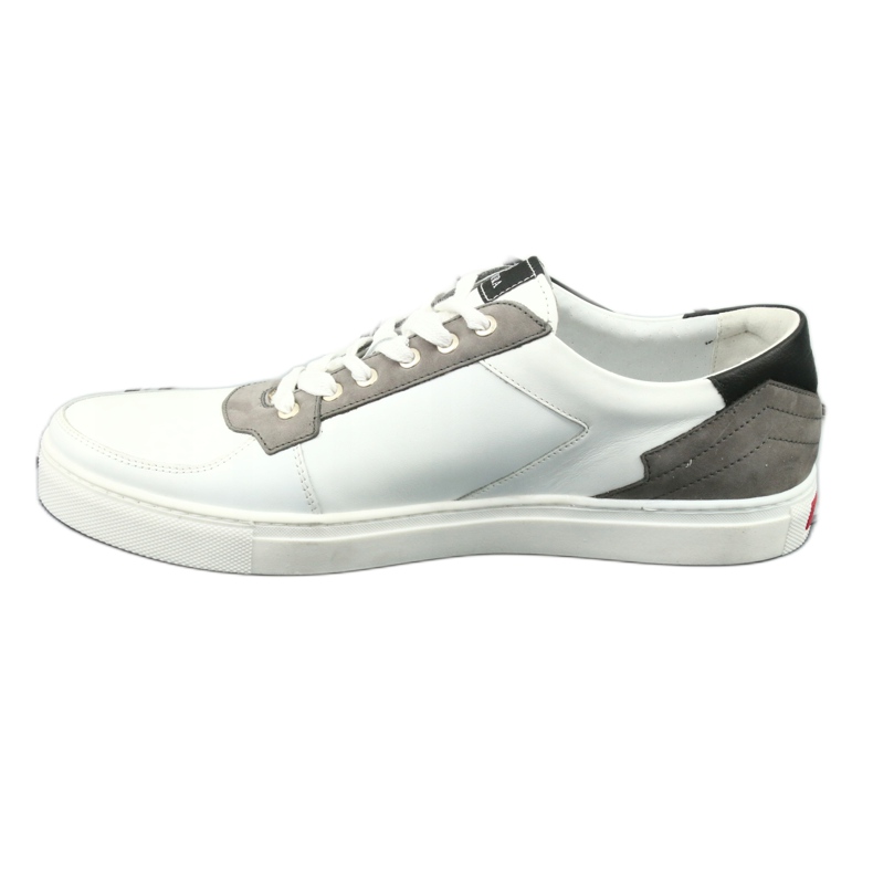 Scarpe sportive in pelle Badura 3361 bianche bianca nero grigio 5