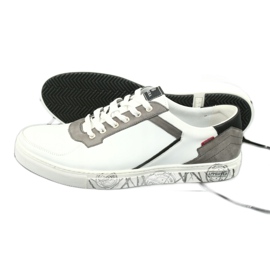 Scarpe sportive in pelle Badura 3361 bianche bianco nero grigio 6
