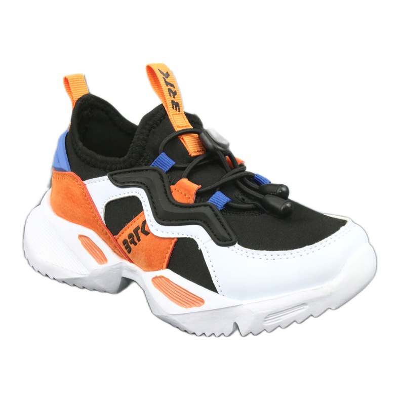 Scarpe sportive Bartek 78219 bianca nero blu arancia 1