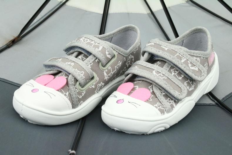 Scarpe per bambini Befado 907P116 bianca rosa grigio 3