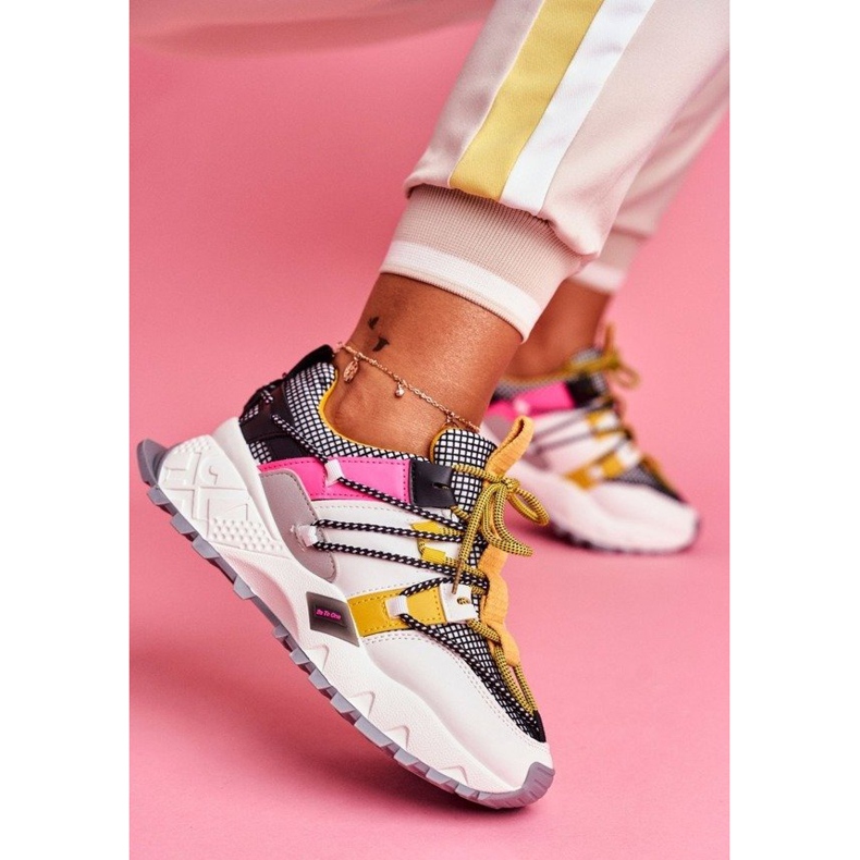 SEA Calzature sportive bianche da donna LA91 bianco nero multicolore giallo 1