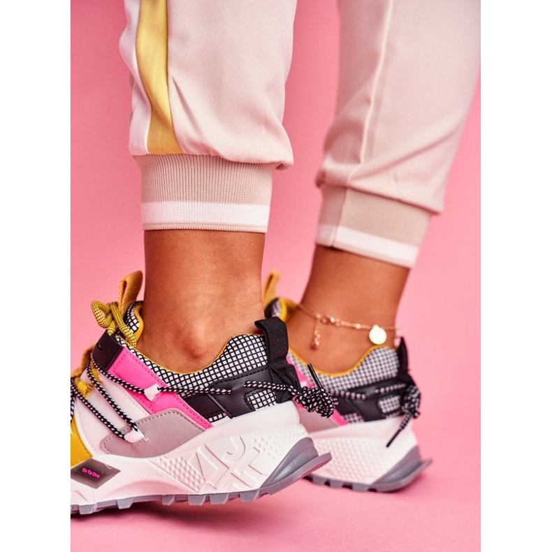 SEA Calzature sportive bianche da donna LA91 bianco nero multicolore giallo 2