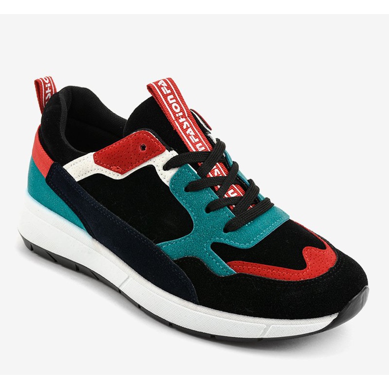 Sneakers nere, sneakers sportive C9212 nero multicolore 1