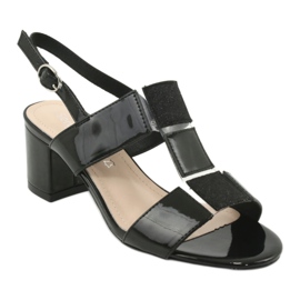 Sandali con tacco basso Sergio Leone SK910 nero 3