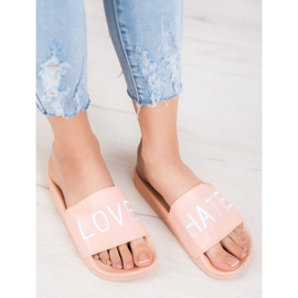 Small Swan LOVE &amp; HATE Pantofole Ecopelle rosa 1