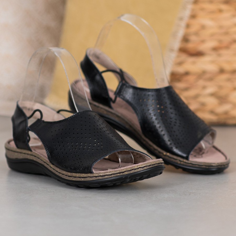 Comode scarpe VINCEZA in pelle nero 1